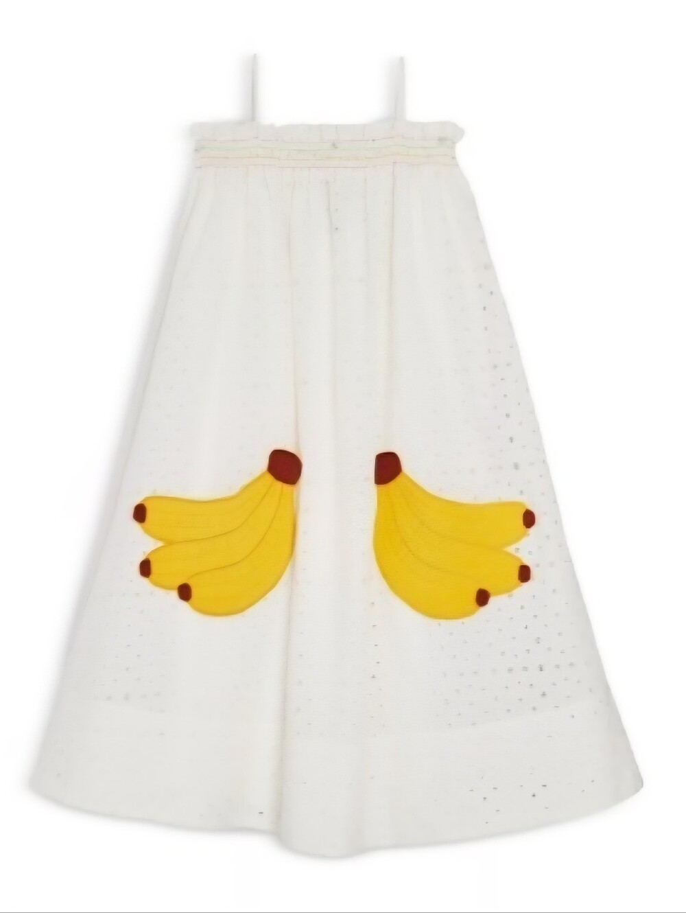 $180 Farm Rio Banana Pocket Kids Dress, OFF-WHITE Size 6
